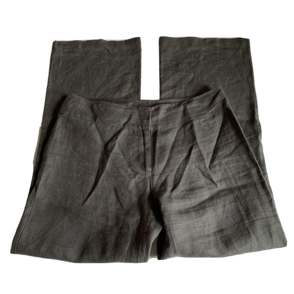 Eileen Fisher Pants - Eileen Fisher 100% Linen Pants Gray Comfort Casual Lightweight Size 10
